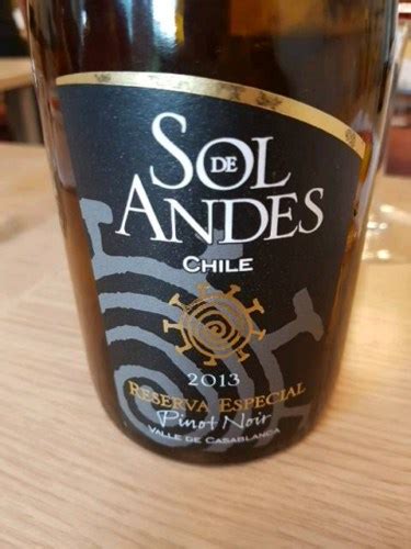 Sol De Andes Reserva Especial Pinot Noir Vivino US