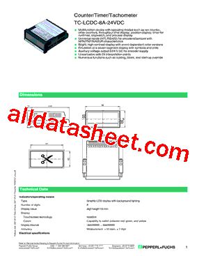 TC LCDC 8A 24VDC Datasheet PDF Pepperl Fuchs Inc