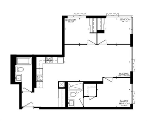 Artistry Condos By Tribute Podium 910 Floorplan 3 Bed 2 Bath