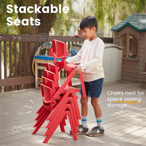 Ecr4kids 12 Inch Plastic Stackable Classroom Chairs Indooroutdoor