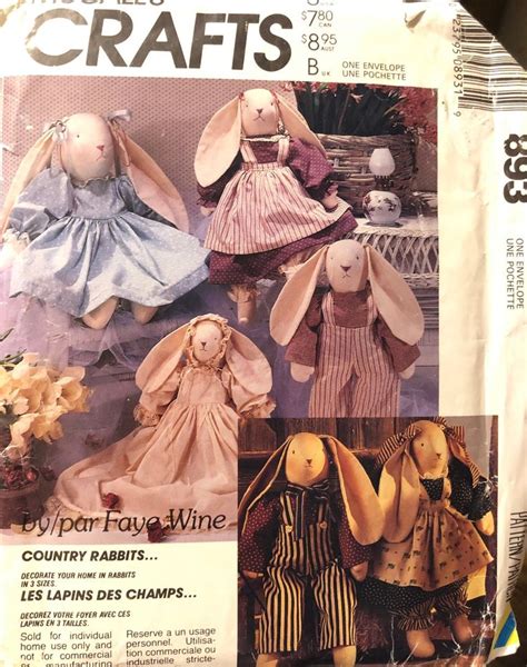 Country Rabbits Sewing Pattern Faye Wine Mccall S Mccall S