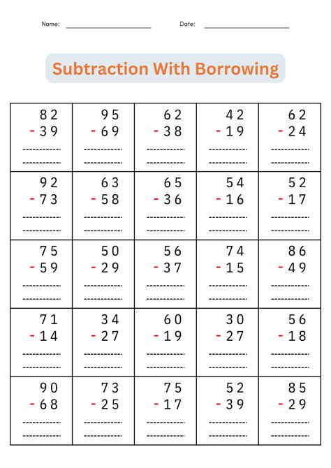 2 Digit Subtraction With Regrouping Worksheets Worksheets Library