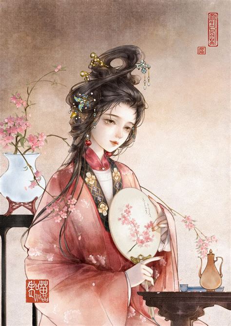 秦淮旧梦 李香君 LaoMiao老喵 插画师作品 涂鸦王国gracg Kỳ ảo Anime Nghệ thuật cổ xưa