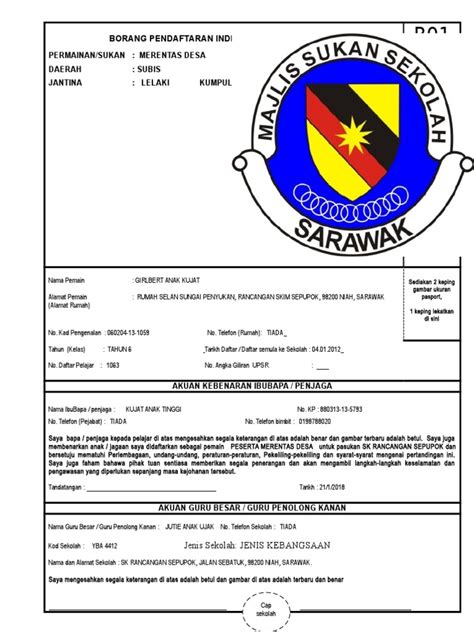 8 Borang Ro1 Mss Sarawak