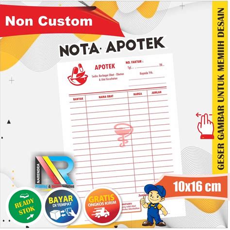 Nota Apotek Ply Rangkap Lazada Indonesia