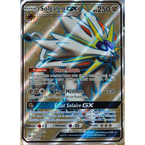 Carte Pok Mon Solgaleo Gx Full Art Sm Soleil Et Lune