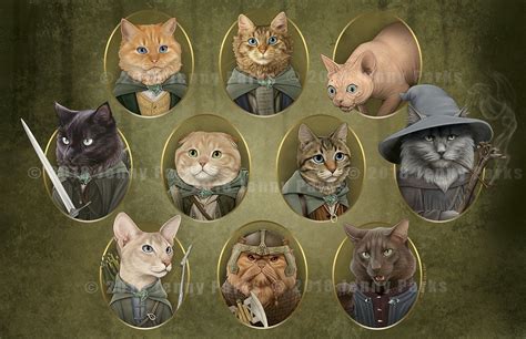 Cat Of The Rings 11x17 Poster Etsy 11x17 Poster Jenny Park Cat Art