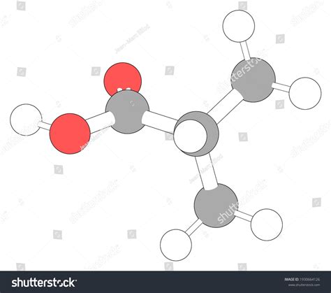 3d Illustration Chemical Compound Isobutyric Acid Stock Illustration