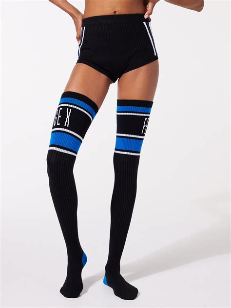 Classic Thigh High Socks In Black And Multi Savage X Fenty Germany