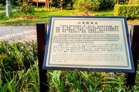 Elephant Road of the Ming Xiaoling Mausoleum Editorial Image - Image of ...