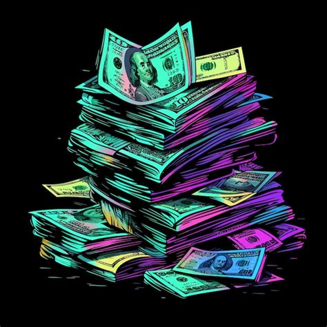 Premium Vector | Money neon art