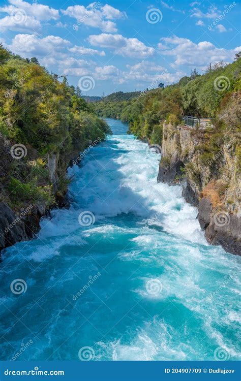 Huka Falls Near Lake Taupo, New Zealand Stock Image - Image of spring ...