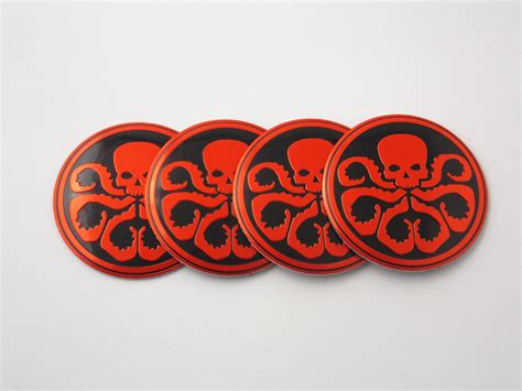 Pcs Mm Wheel Center Cap Decal Stickers Hub Cap Emblems Hydra Red Ebay