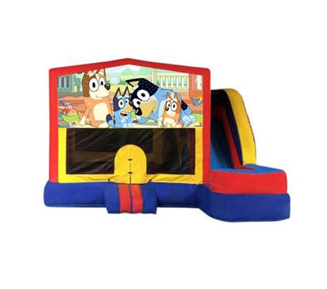 Bluey Medium External Slide Jumping Castle Funtime Party Hire