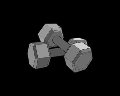 Heavy Sport Dumbbell For Gymnastics Vector Heavy Sport Dumbbell