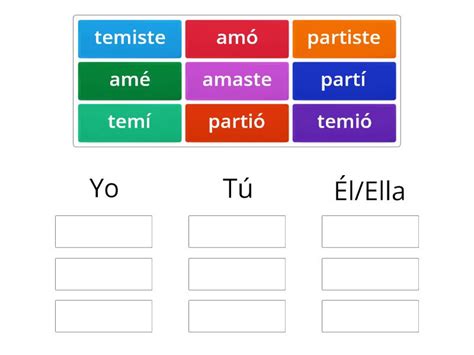 Verbos Regulares En Pasado Group Sort