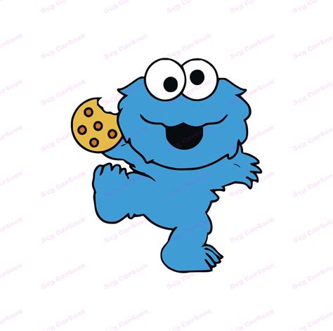 Cookie Monster Svg Svg Dxf Cricut Silhouette Cut File Etsy