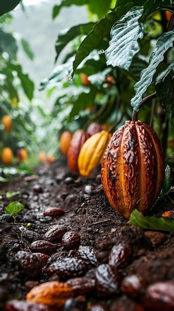 Premium Photo | Cocoa bean harvesting scene cocoa plantation during ...