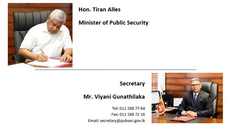 Minister Secretary Minister Of Public Security Sri Lanka