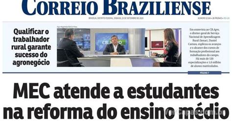 Capa Correio Braziliense Edi O S Bado De Setembro De