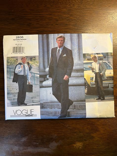 Vogue Mens Suit Sewing Pattern Etsy