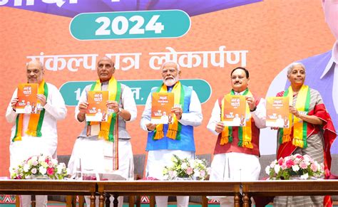 Pm Modi Releases Bjp S Ls Poll Manifesto With Special Focus On Poor Youth Farmers Women