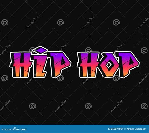 Hip Hop Wort Trippy Psychedelic Graffiti Stil Lettersvektor