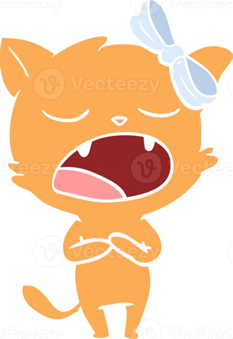 Flat Color Style Cartoon Singing Cat 44987026 Png