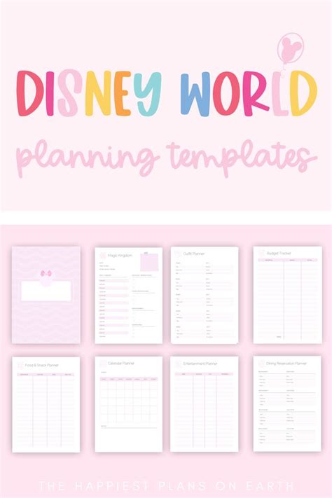 Disneyworld Vacation Planner With 90 Printable Templates For Planning A