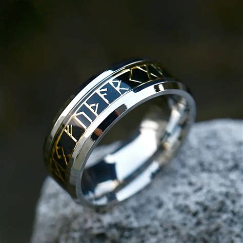 Anillo De Runa Vikinga Vintage Para Hombres Y Mujeres Anillo De Letra