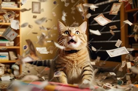 Premium Photo | Cat discovers a hidden portal behind the litter box ...