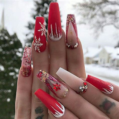 Follow Pin Addict Winter Nails Acrylic Christmas Nails Acrylic