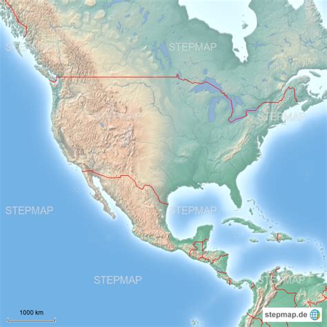 StepMap Nordamerika Landkarte für Nordamerika