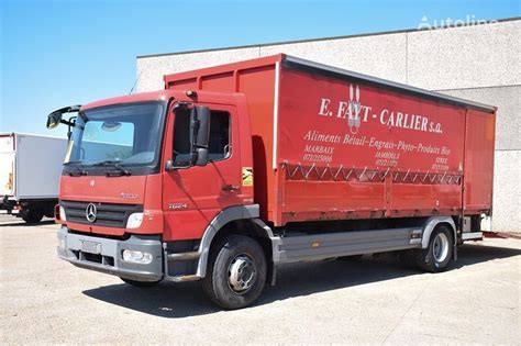 Mercedes Benz Atego 1624 4x2 Open Laadbak Met Schuifzeil Flatbed Truck