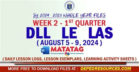 Daily Lesson Log Deped Matatag Format Editable Archives Deped Resources