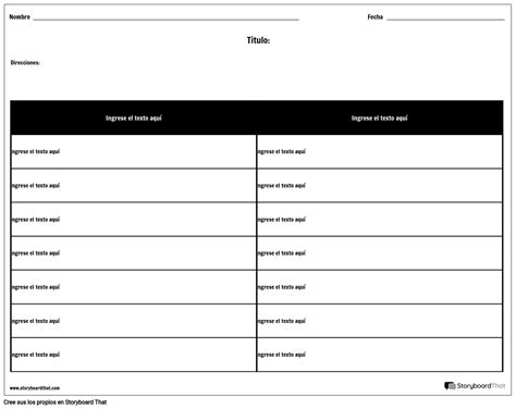 Tabla 2 Columnas 7 Filas Storyboard Por Es Examples