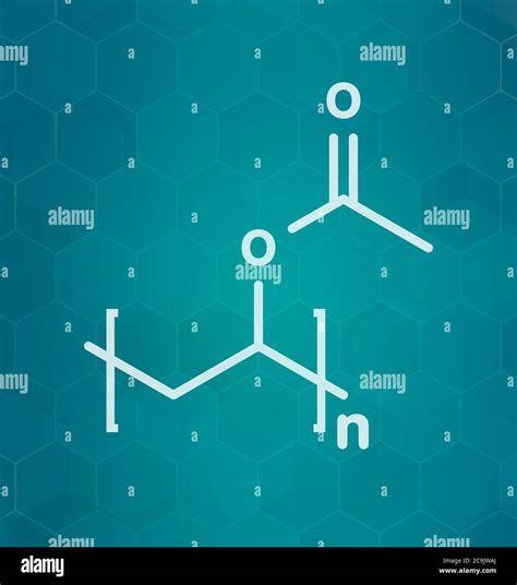 Polyvinyl acetate (PVA) polymer, chemical structure. Main component of ...