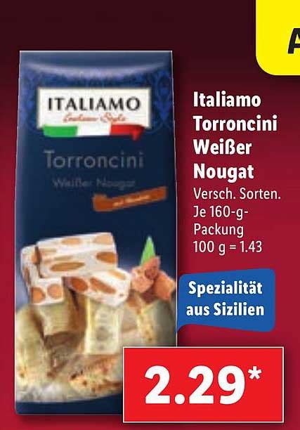 Italiamo Torroncini Weißer Nougat Angebot bei Lidl