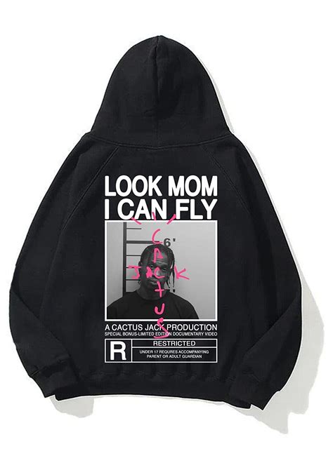 Look Mom I Can Fly Hoodie Unisex Oversize Hoodie Travis Scott Cactus