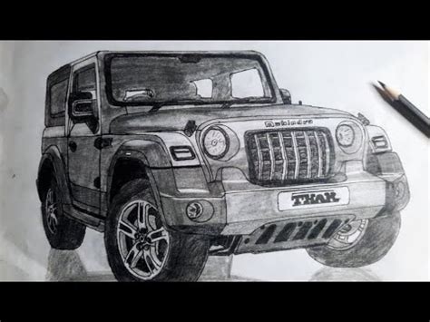 How To Draw Mahindra Thar Step By Step For Beginners Daku Remix