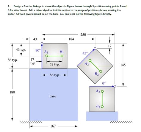 Solved Design A Four Bar Linkage To Move The Object In The Figure