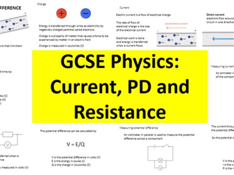 Gcse Physics Current Potential Difference And Resistance Lesson