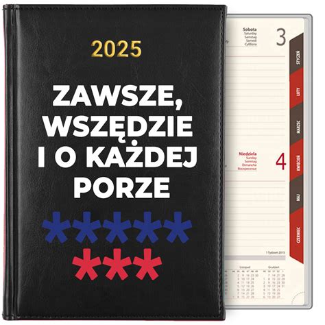 KALENDARZ KSIĄŻKOWY TERMINARZ DZIENNY A5 2025 PLANER DO PRACY ŚMIESZNY