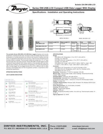 Series Dw Usb Lcd Compact Usb Data Logger With Display