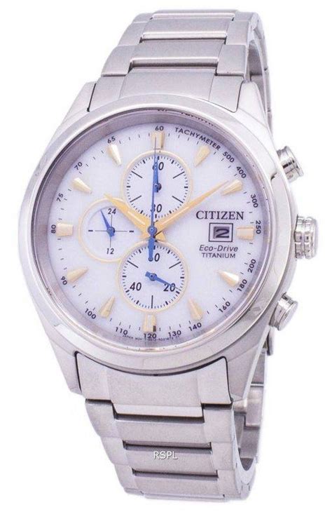 Montre Citizen Eco Drive titane chronographe tachymètre CA0650 82 b