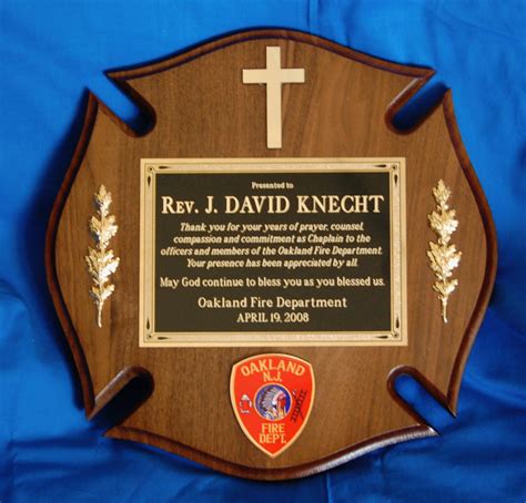 Custom Firefighter Plaques And Awards Fire Department Plaques