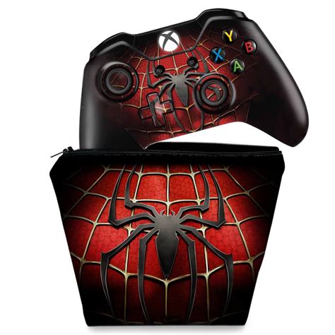 Capa Case E Skin Adesivo Xbox One Fat Controle Spider Man Homem