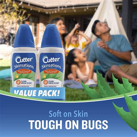 Cutter Skinsations Insect Repellent Repels Mosquitos Ticks Gnats