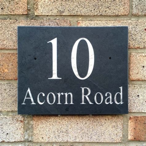 Riven Signs Riven Slate House Sign Address Plaque 250 X 200mm One Line