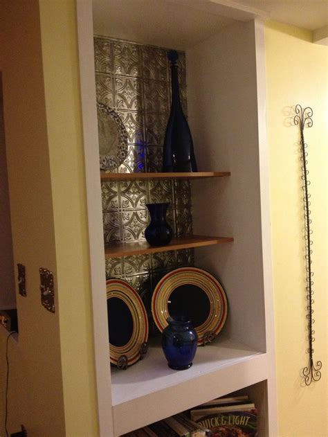 Added A Recessed Shelving Area In The Kitchen Hallway Used The Tin